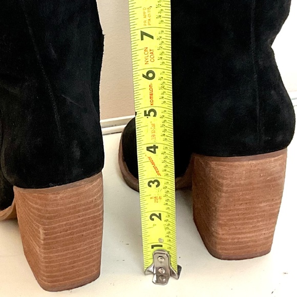 Gianni Bini Barrine Black Suede Side Zip Over the Knee Block Heel Boot size 8.5M - Picture 12 of 16